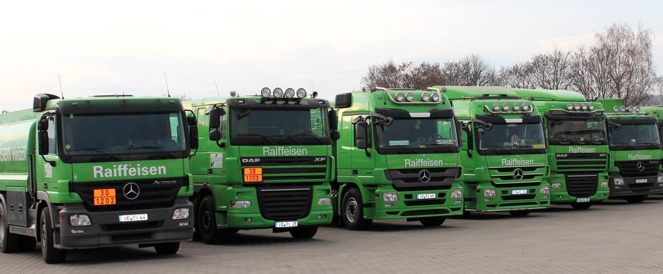 Die 12 Lkw der Raiffeisen Vogelsberg GmbH werden optimal ausgelastet.